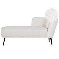 CHAISELONGUE-RECHTSSEITIGE Bouclé Cremeweiß Artheze - Creme/Schwarz, Textil (148/70/64cm) - Beliani