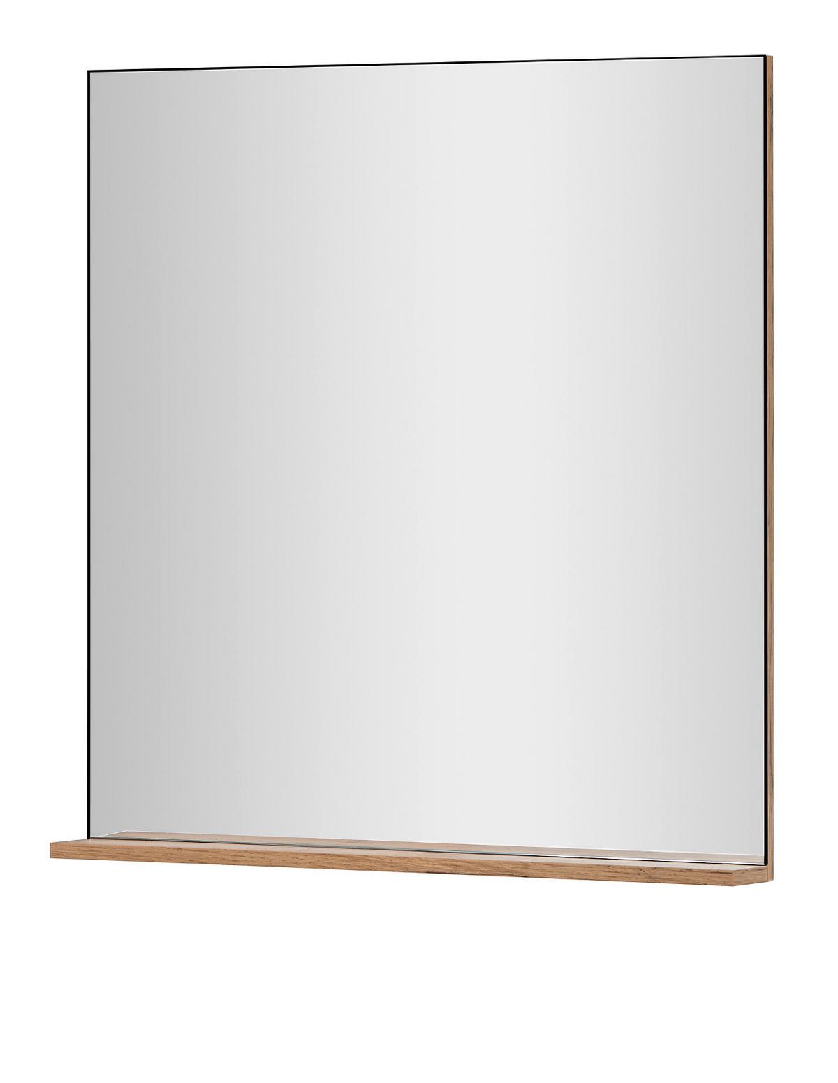 GARDEROBENSPIEGEL, Wotan Eiche Wandspiegel mit Ablage, 75 x 80 cm - Eiche Wotan, Glas/Holzwerkstoff (80/80/10cm)