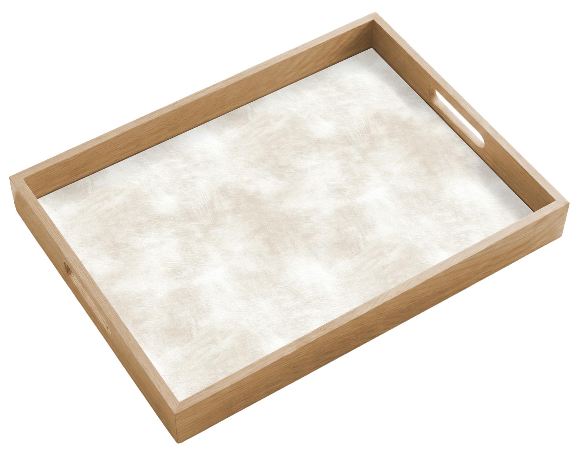 TABLETT Dezent - Textur - Beige 50x35 cm - Creme, Holz (50/5/5cm) - OnlyWow