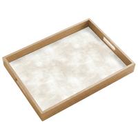 TABLETT Dezent - Textur - Beige 50x35 cm - Creme, Holz (50/5/5cm) - OnlyWow