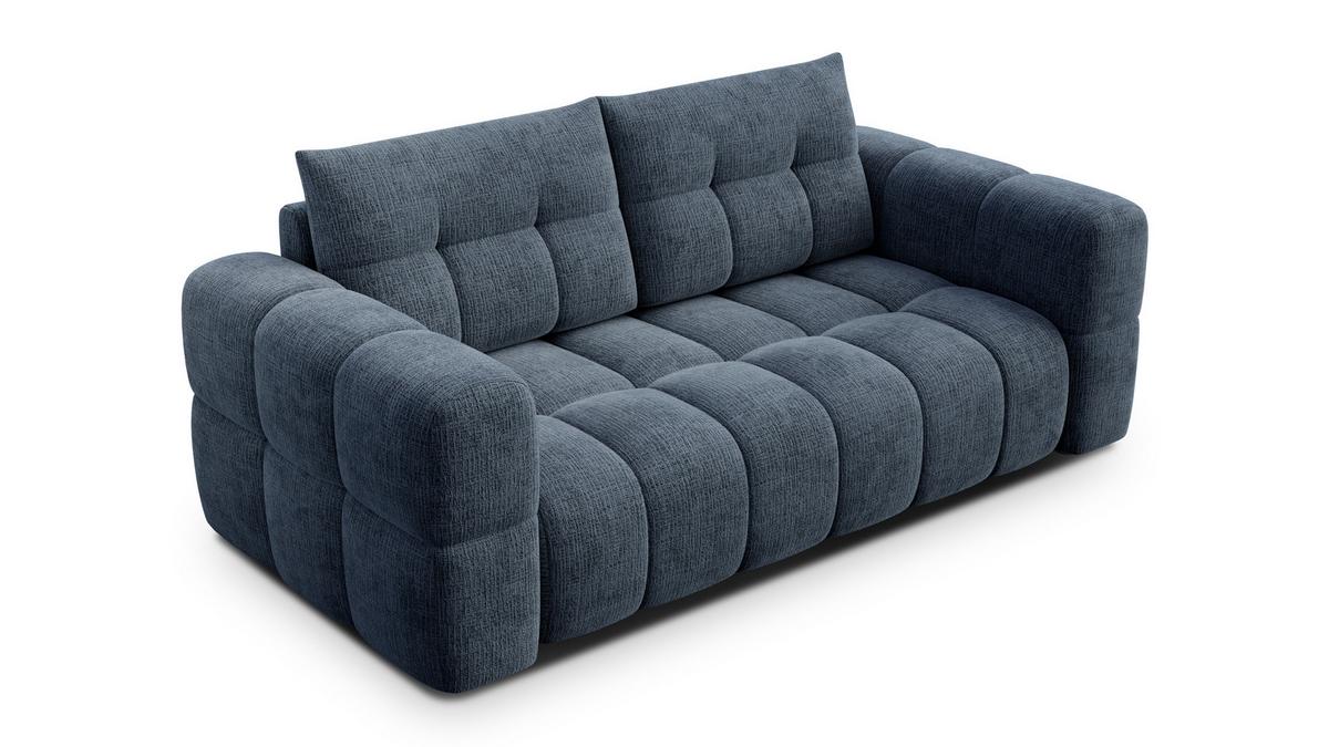 SOFA CLOUDI 2,5-Sitzer, marineblau - Blau/Schwarz, Holz/Textil (211/89/104cm) - Wozimo