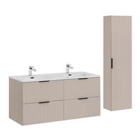 BADMÖBEL 120.4cm Adriel 2er-Set Beige - Beige, Holzwerkstoff (120.4/57/46cm) - Petits-meubles