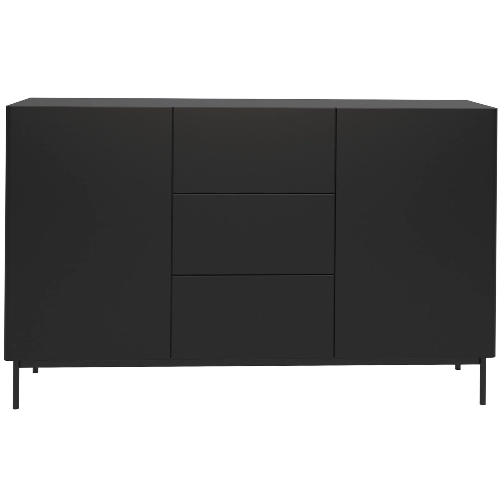 SIDEBOARD Olio SCHWARZ 160 CM - Schwarz, Holzwerkstoff/Metall (160/90/38.6cm) - Selsey