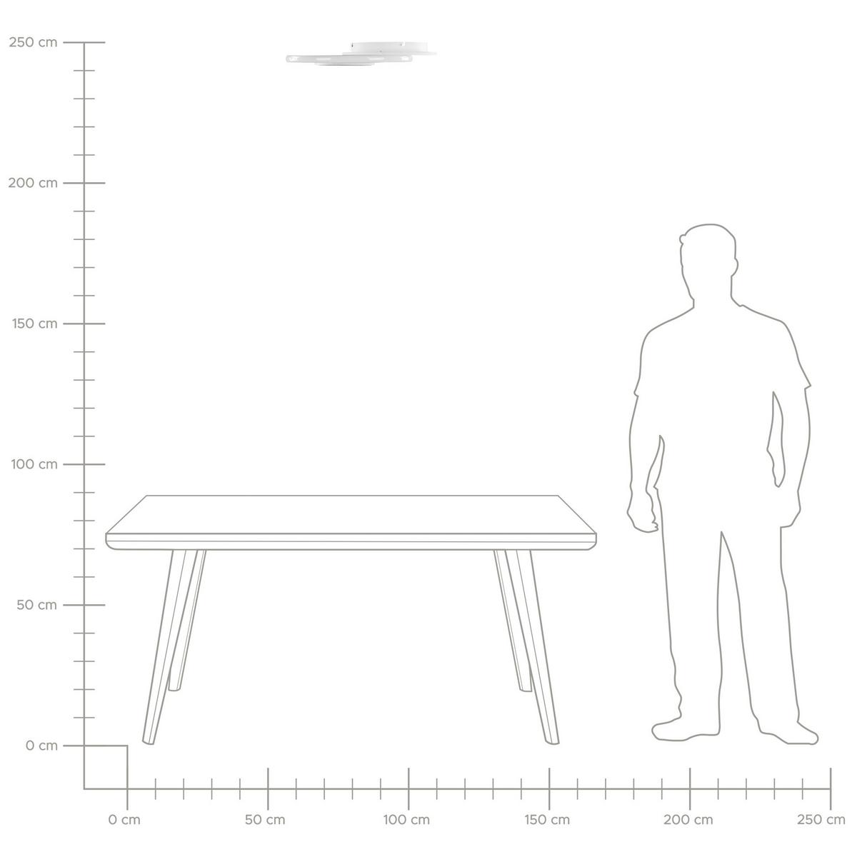 DECKENLEUCHTE Zami 43/53/3 cm - Schwarz, Kunststoff (43/53/3cm) - Beliani