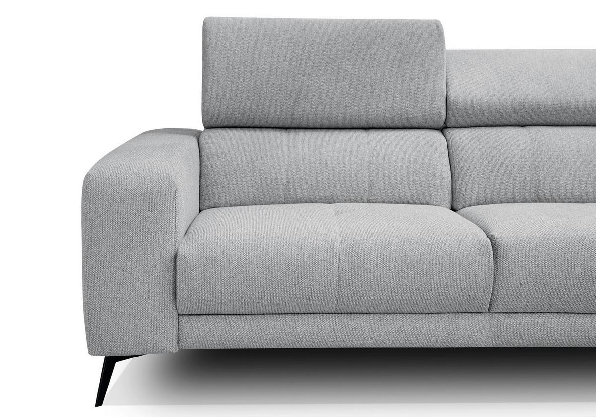 ECKSOFA MORELLO 5-Sitzer, silberfarben - Silberfarben/Schwarz, Holzwerkstoff/Textil (287/228cm) - Wozimo