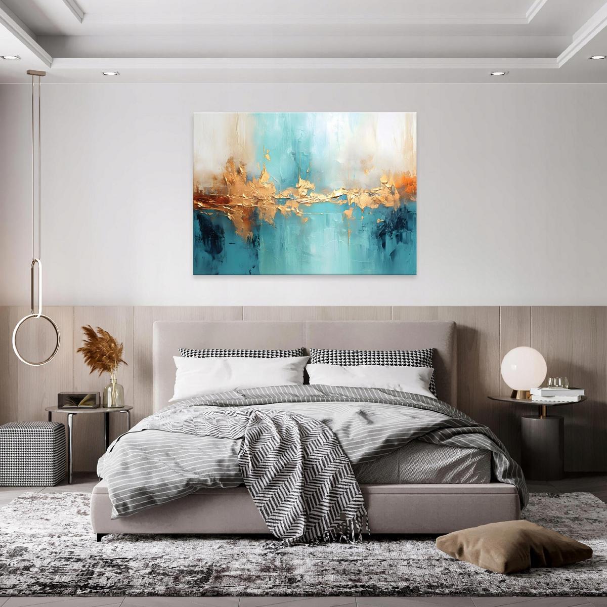 LEINWANDBILD Abstrakt Modern Bilder Wohnzimmer 60x40 - Multicolor, Holzwerkstoff (60/40cm) - Wallarena