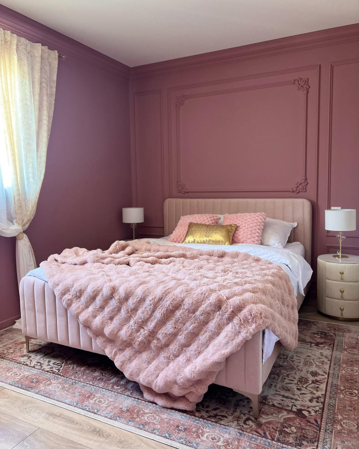 POLSTERBETT 160/200cm Pastellrosa Lunan - Pink, Textil (160/200cm) - Beliani