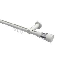 GARDINENSTANGE INNENLAUF Platon Tanara 320 cm (geteilt in 2 x 160 cm), 1-läufig, 20 mm Ø Weiß - Chromfarben/Weiß, Metall (320cm) - INTERDECO