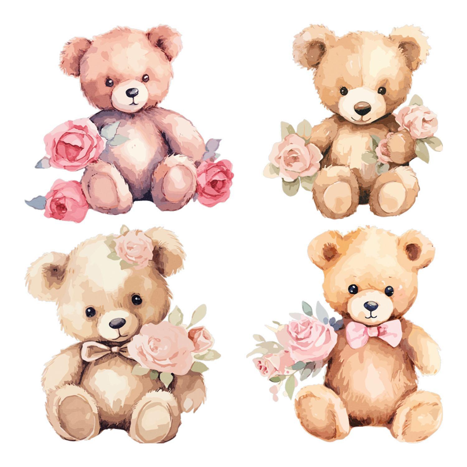WANDAUFKLEBER 130x167cm - Teddybären - Multicolor, Kunststoff (130/167/0.1cm) - Wallfluent