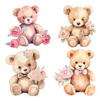 WANDAUFKLEBER 130x167cm - Teddybären - Multicolor, Kunststoff (130/167/0.1cm) - Wallfluent