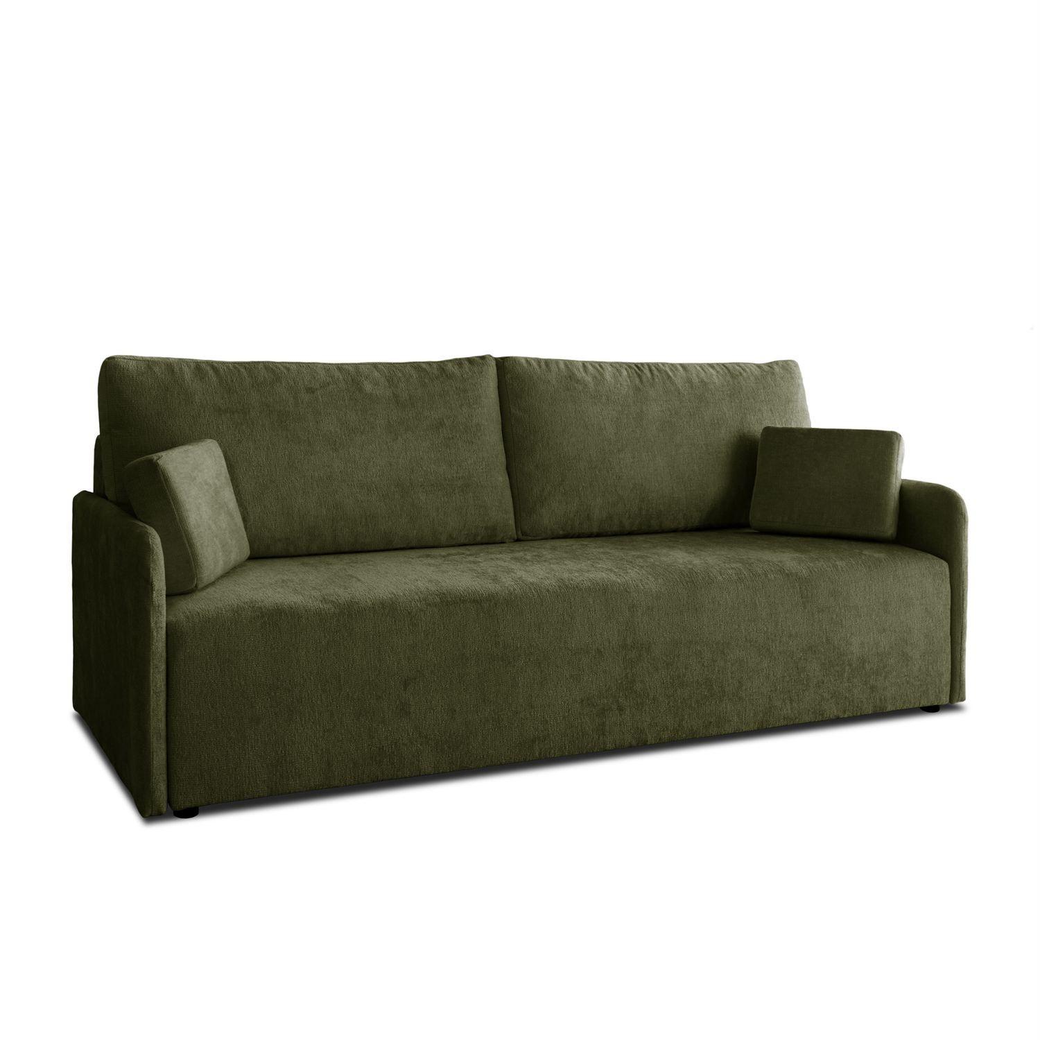 SOFA NUBO mit Schlaffunktion und Bettkasten Harmony 39 - Grün, Textil (205/91/86cm) - Lookway