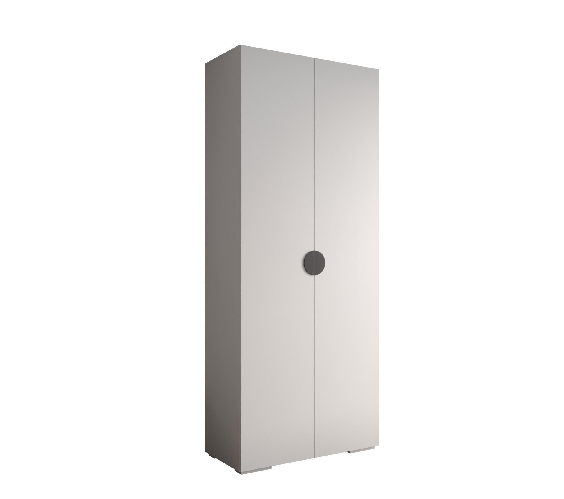 DREHTÜRENSCHRANK 236.7/100/47 2-türig - Schwarz/Weiß, Holz/Metall (100/236.7/47cm) - MÖBEL KRYSPOL