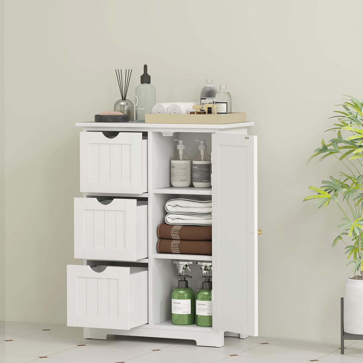 BADEZIMMERSCHRANK MDF Weiß - Weiß, Holzwerkstoff (30/80/60cm) - HOMCOM