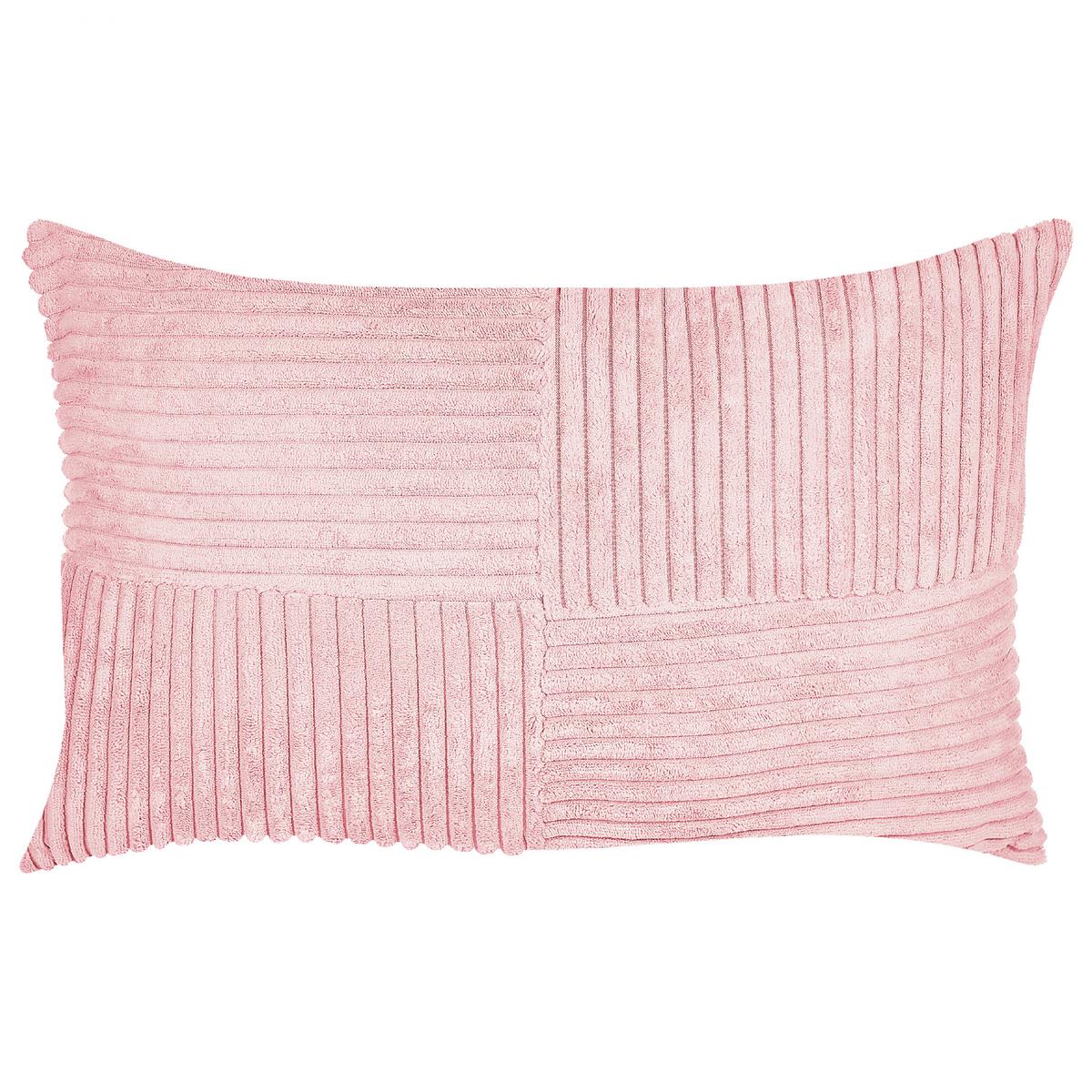 DEKOKISSEN CORD 2er-Set Rosa 43/43 cm Millet - Pink, Textil (43/43cm) - Beliani