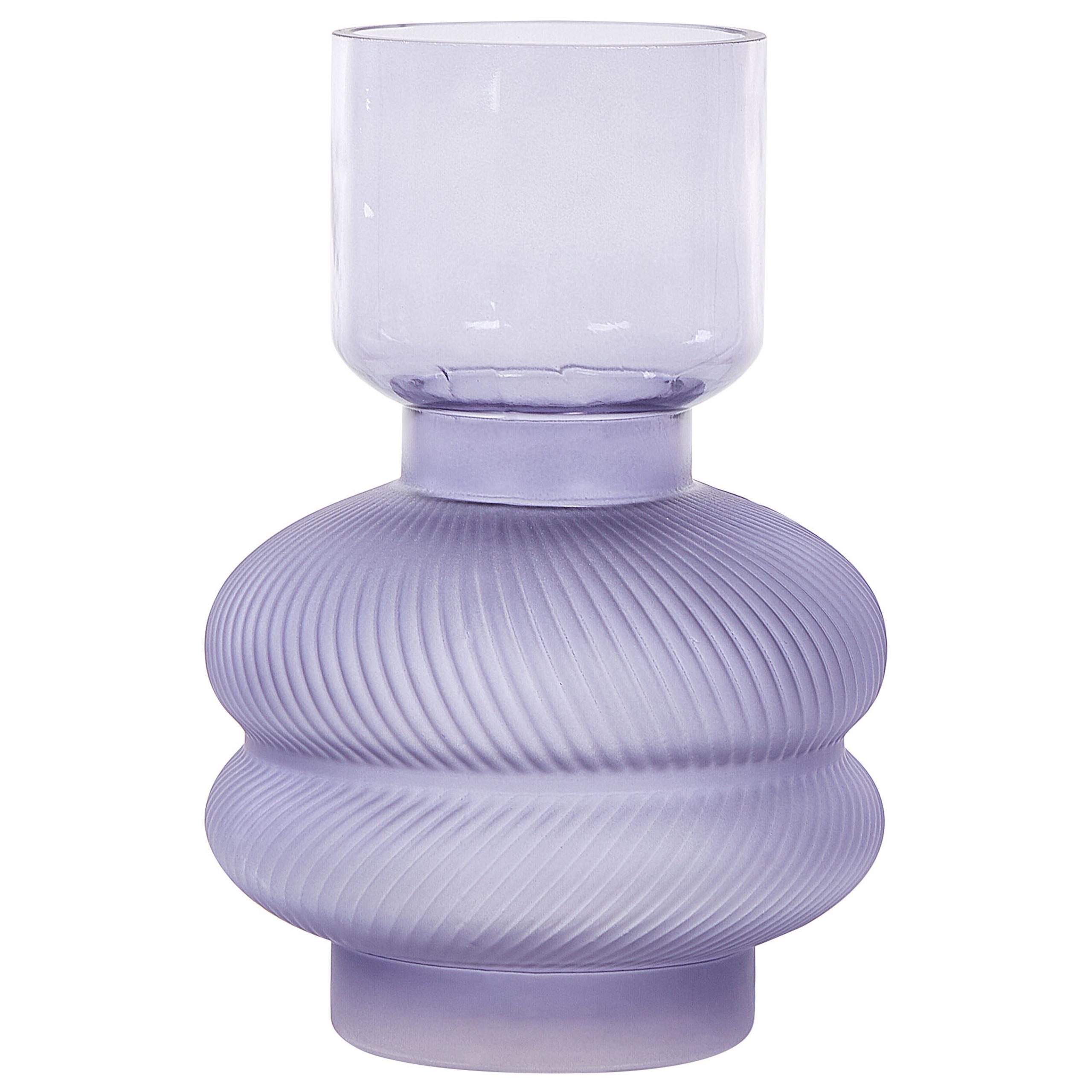 BLUMENVASE Glas violett Rodia - Violett, Glas (24cm) - Beliani