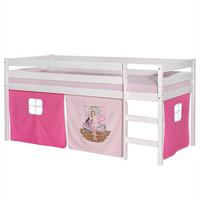HOCHBETT ERIK 90x200 cm weiß/rosa - Weiß/Rosa, Holz (97/112/207cm) - IDIMEX