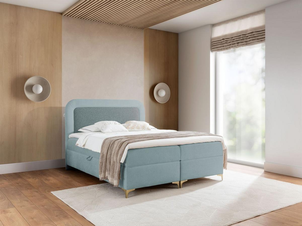 BOXBETT Willow - Blau, Holzwerkstoff/Textil (120/200cm) - Fun Möbel