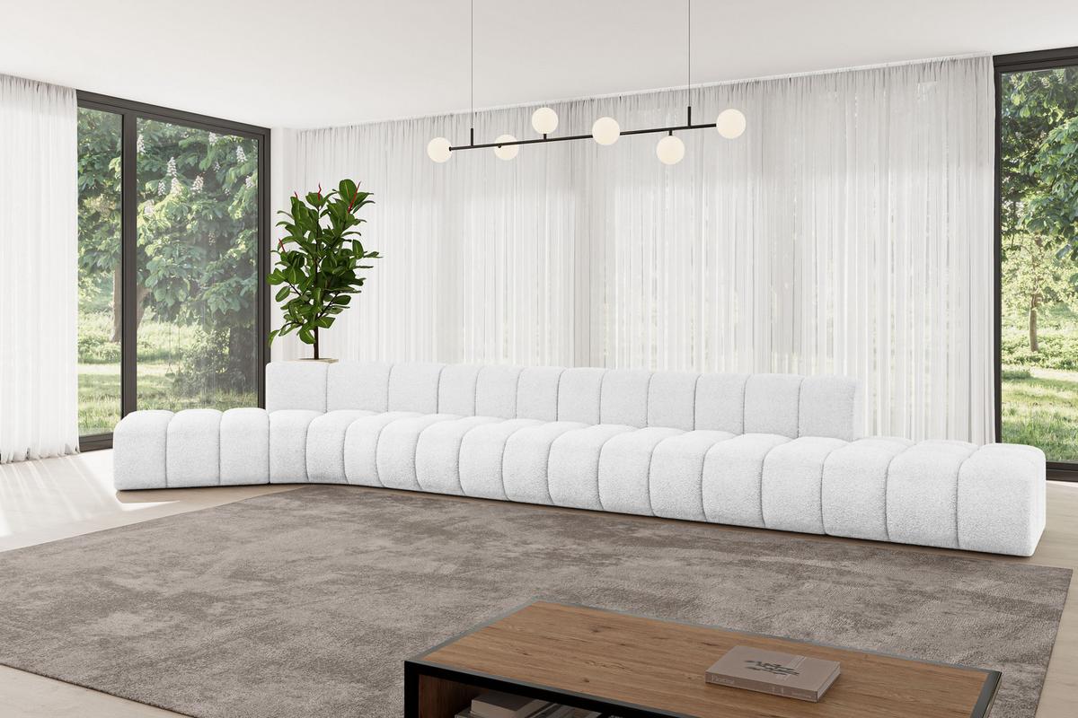 ECKSOFA modulares Sofa Solven-L3 - 562x174x70 cm Weiß - Weiß, Holzwerkstoff/Textil (562/174cm) - ALTDECOR