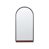 WANDSPIEGEL mit Ablage schwarz/kupfer oval 40/67 cm Domme - Silberfarben/Schwarz, Glas (40/67/2cm) - Beliani