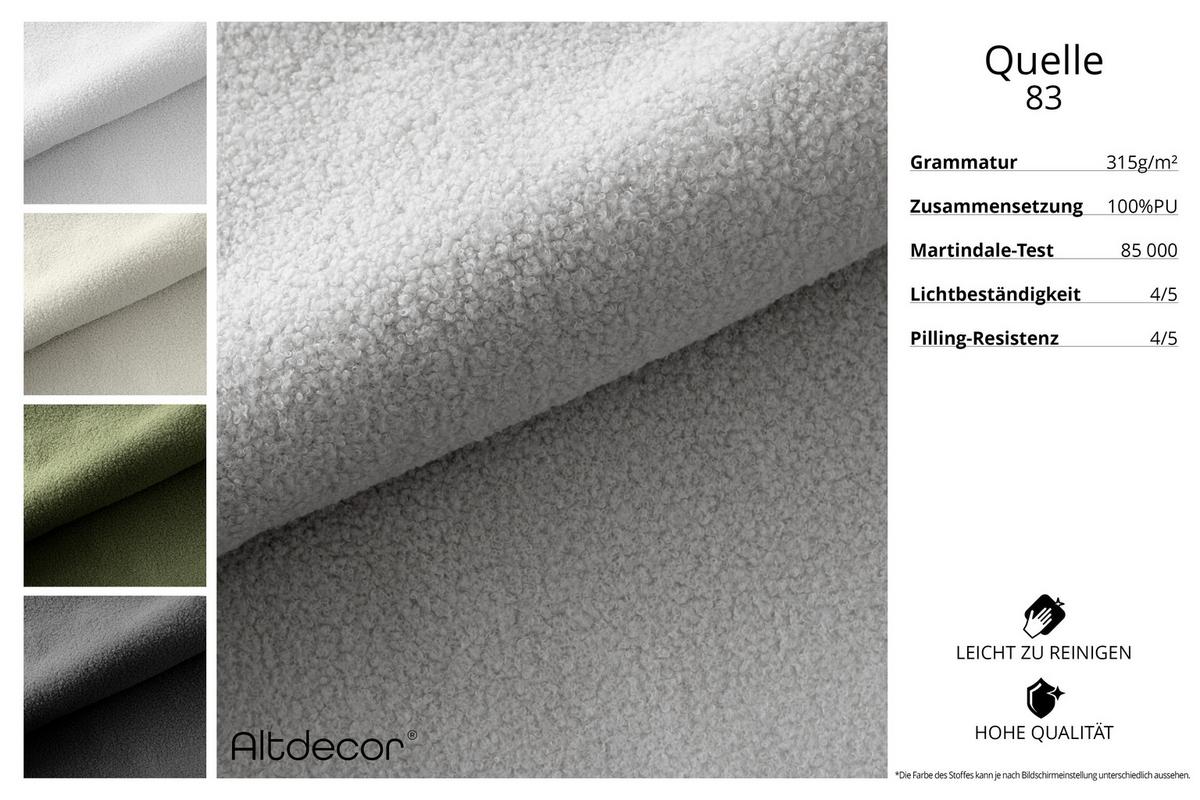 ECKSOFA mit Schlaffunktion und Bettkasten LIRA-L - 264x172x89 Hellgrau - Hellgrau, Holzwerkstoff/Textil (172/264cm) - ALTDECOR
