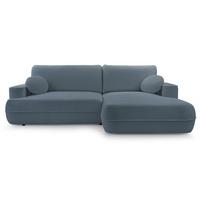 ECKSOFA Fuerro Hellblau Strukturstoff - Schwarz/Hellblau, Kunststoff/Textil (168/260cm) - Selsey
