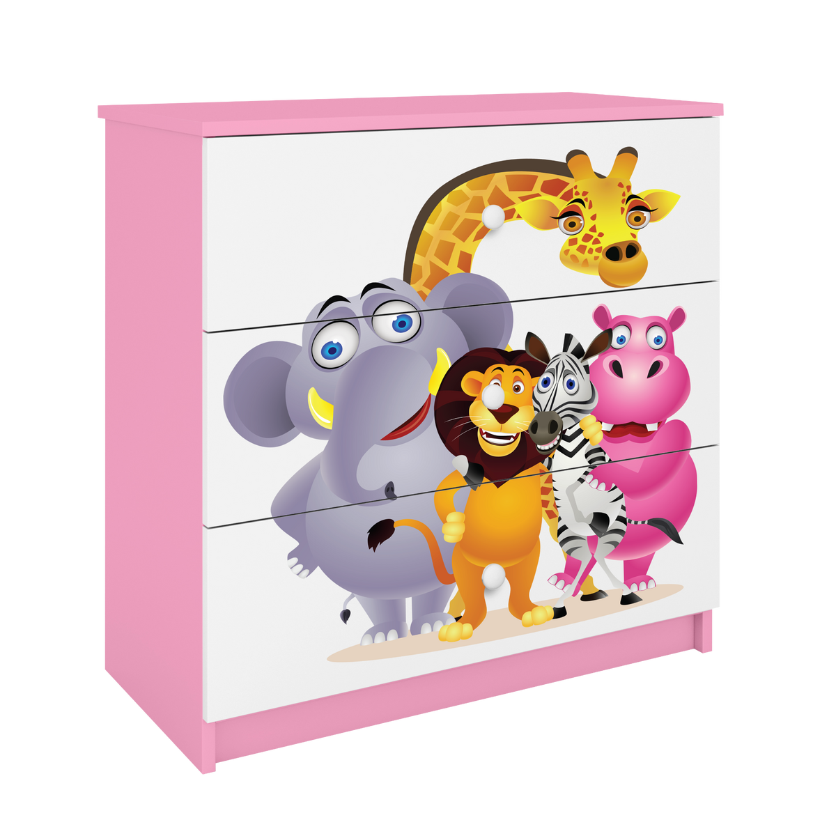 KOMMODE Babydreams ZOO 81/81/41 - Rosa, Holzwerkstoff (81/81/41cm) - RAUMHIRSCH FURNITURE