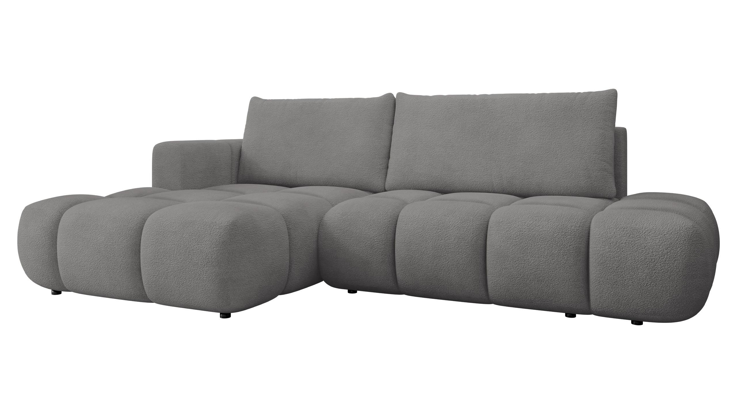 ECKSOFA Soffi, Seite: Links - Greige/Schwarz, Holz/Kunststoff (283/166cm) - MIRJAN24