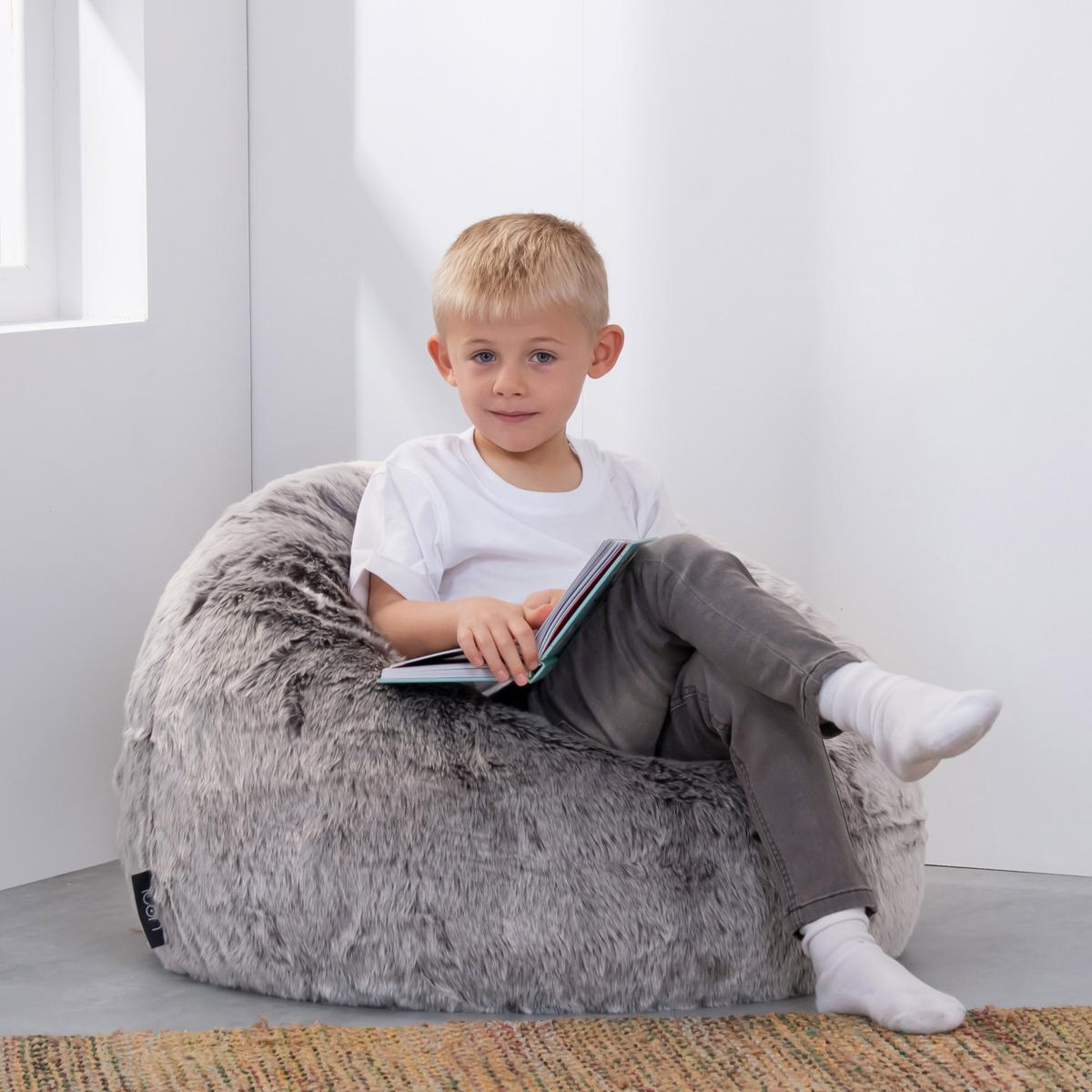 SITZSACK aus Kunstfell für Kinder - Grau, Kunststoff (65/45/65cm) - icon