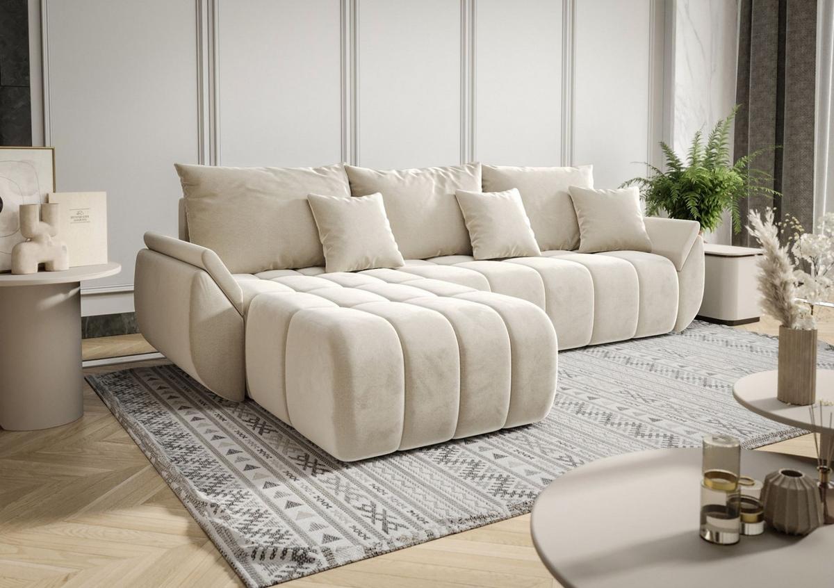 ECKSOFA Louise - Creme, Holzwerkstoff/Textil (185/280cm) - Fun Möbel