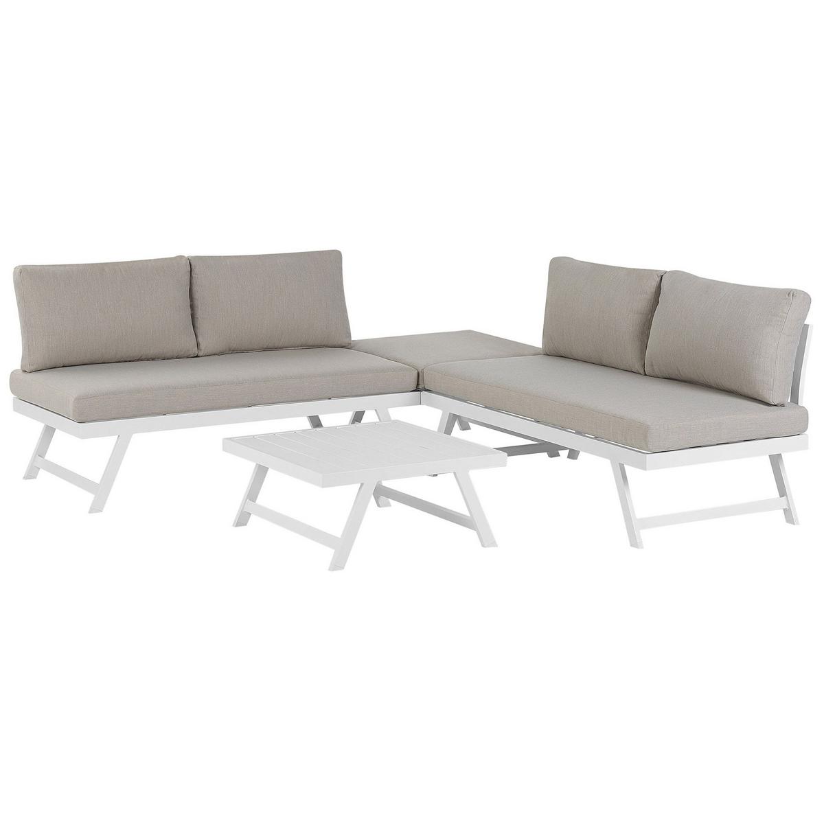 OUTDOOR-KISSENBEZUG Set Taupe Coccorino - Grau, Textil (130/65cm) - Beliani