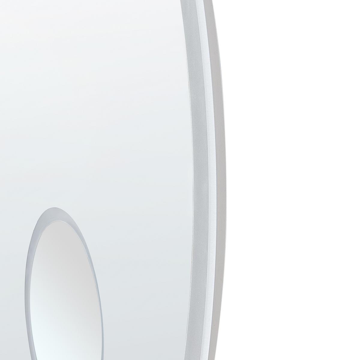 LED-BADEZIMMER-SPIEGEL 80/80 cm mit Bluetooth-Lautsprecher Silber Fixin - Silberfarben, Glas (80/80/4cm) - Beliani
