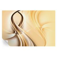 FOTOTAPETE 104x70 cm - Wellenlinien - Orange, Textil (104/70cm) - Wallfluent