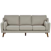 3-SITZER-SOFA beige Lokka - Beige/Dunkelbraun, Textil (204/85/83cm) - Beliani