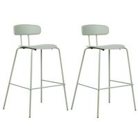 BARSTUHL 2er-Set Kunststoff/Metall hellgrün Sibley - Hellgrün, Kunststoff (53/95/52cm) - Beliani