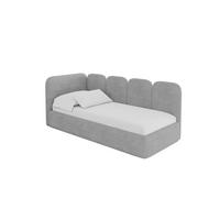 EINZELLBETT Jugendbett mit Bettkasten, Rechts - VELY 80x200 Grau - Silberfarben, Holzwerkstoff/Textil (80/200cm) - ALTDECOR