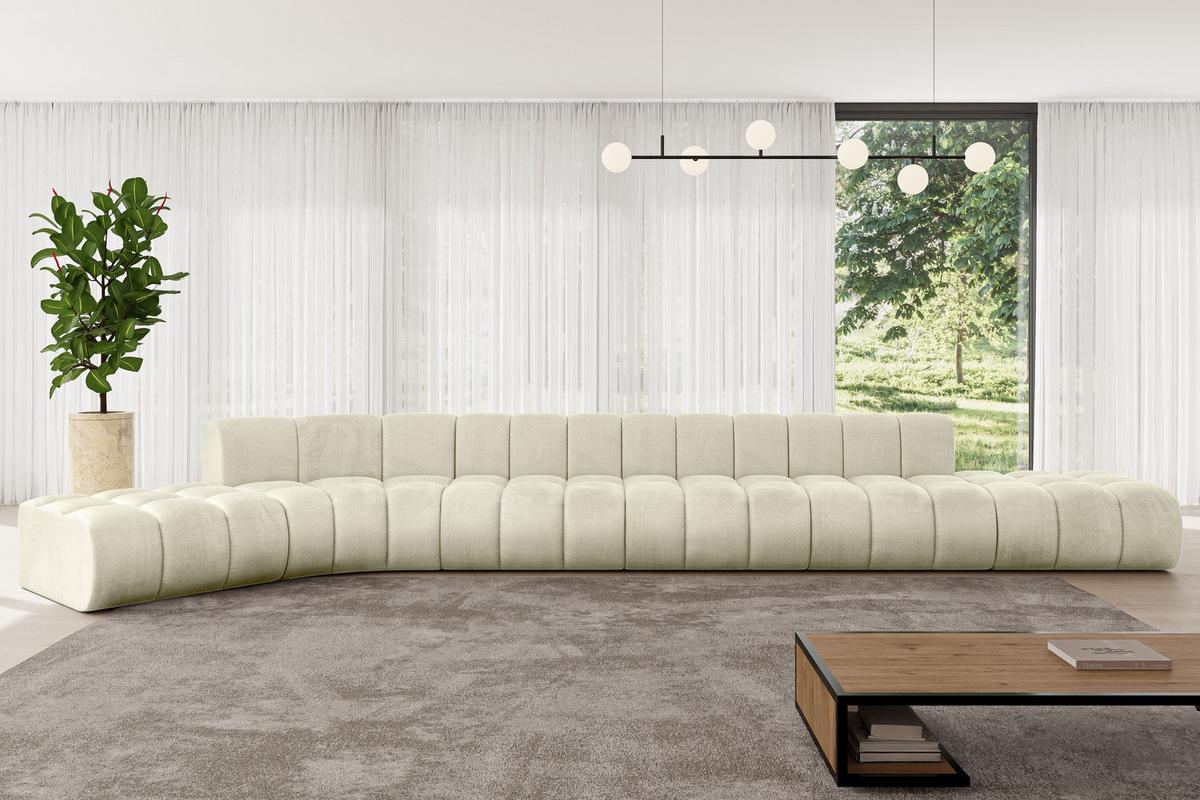ECKSOFA modulares Sofa Solven-L3 - 562x174x70 cm Beige - Beige, Holzwerkstoff/Textil (562/174cm) - ALTDECOR