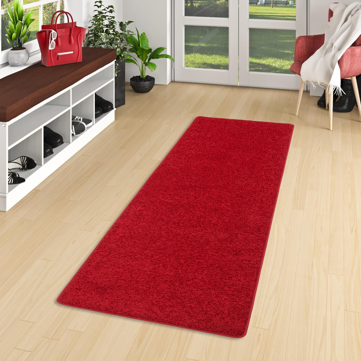 HOCHFLOR LANGFLOR TEPPICH LÄUFER COTTAGE - Rot, Textil (80/240cm) - Snapstyle