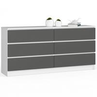 KOMMODE Weiß, Graphit Grau 77/160/40 - Weiß, Holzwerkstoff (160/77/40cm) - RAUMHIRSCH FURNITURE