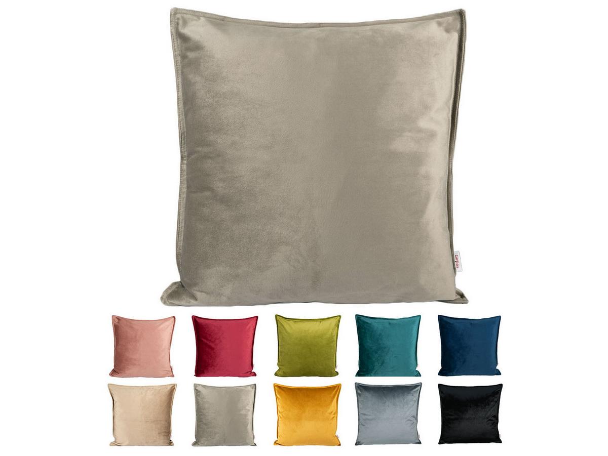 KISSENHÜLLE Samt&Sonders taupe 50/50 cm - Taupe, Textil (50/50cm) - beties Heimtextil