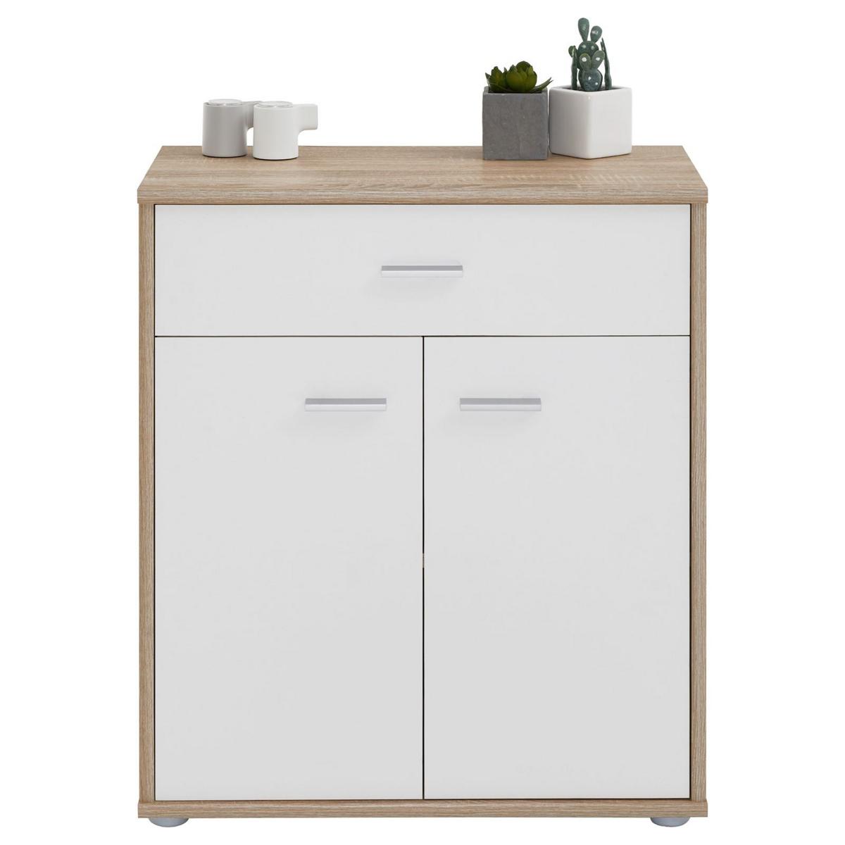 KOMMODE TOMMY Sonoma Eiche/weiß - Weiß/Sonoma Eiche, Holzwerkstoff (60/70/30cm) - CARO-Möbel