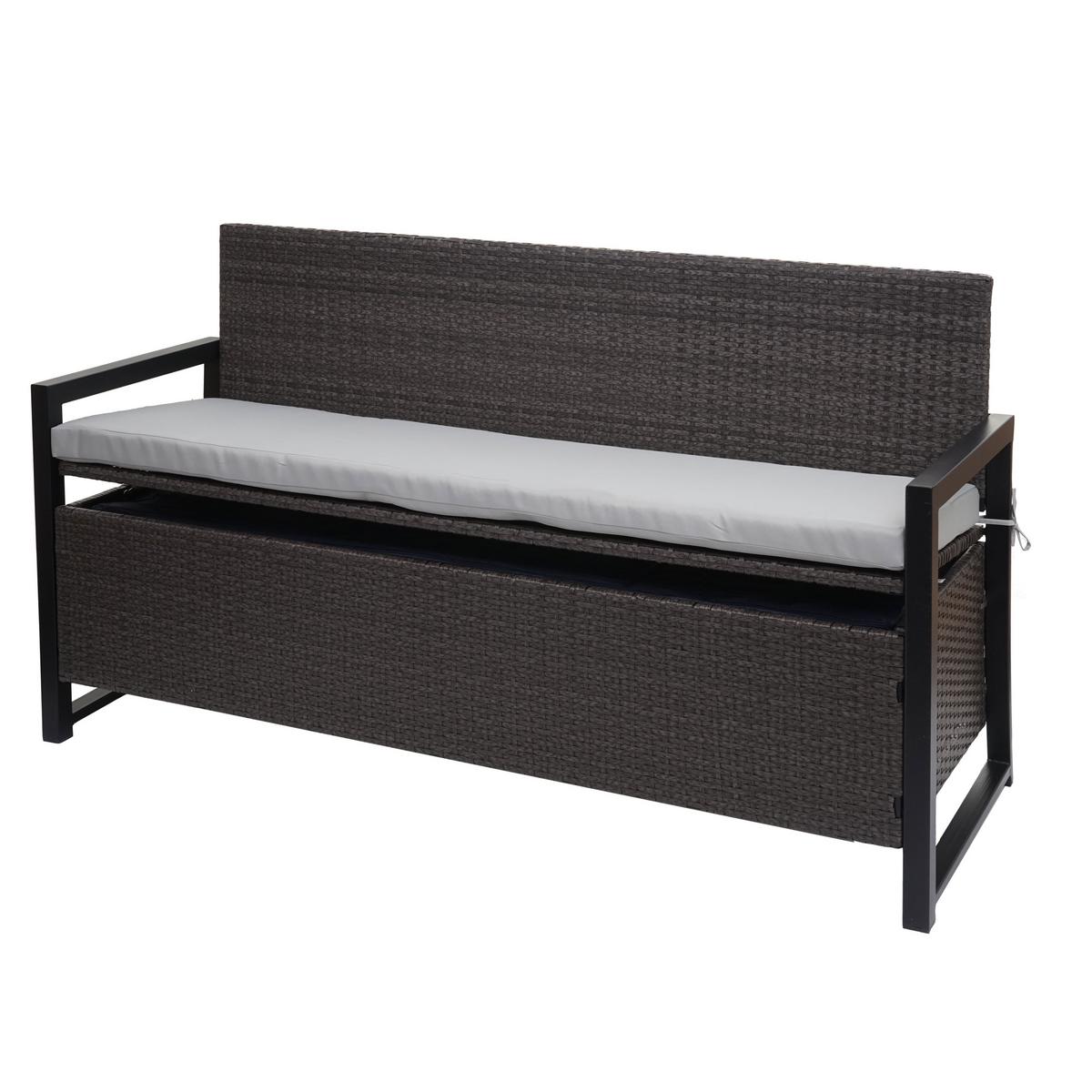 SITZBANK Grau, Hellgrau - Hellgrau/Grau, Kunststoff (164/87/57cm) - MCW