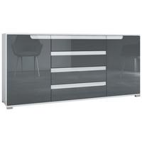 SIDEBOARD Sylt Grau Hochglanz / Weiß Hochglanz - Grau, Holzwerkstoff (166.5/75.5/35cm) - Vladon