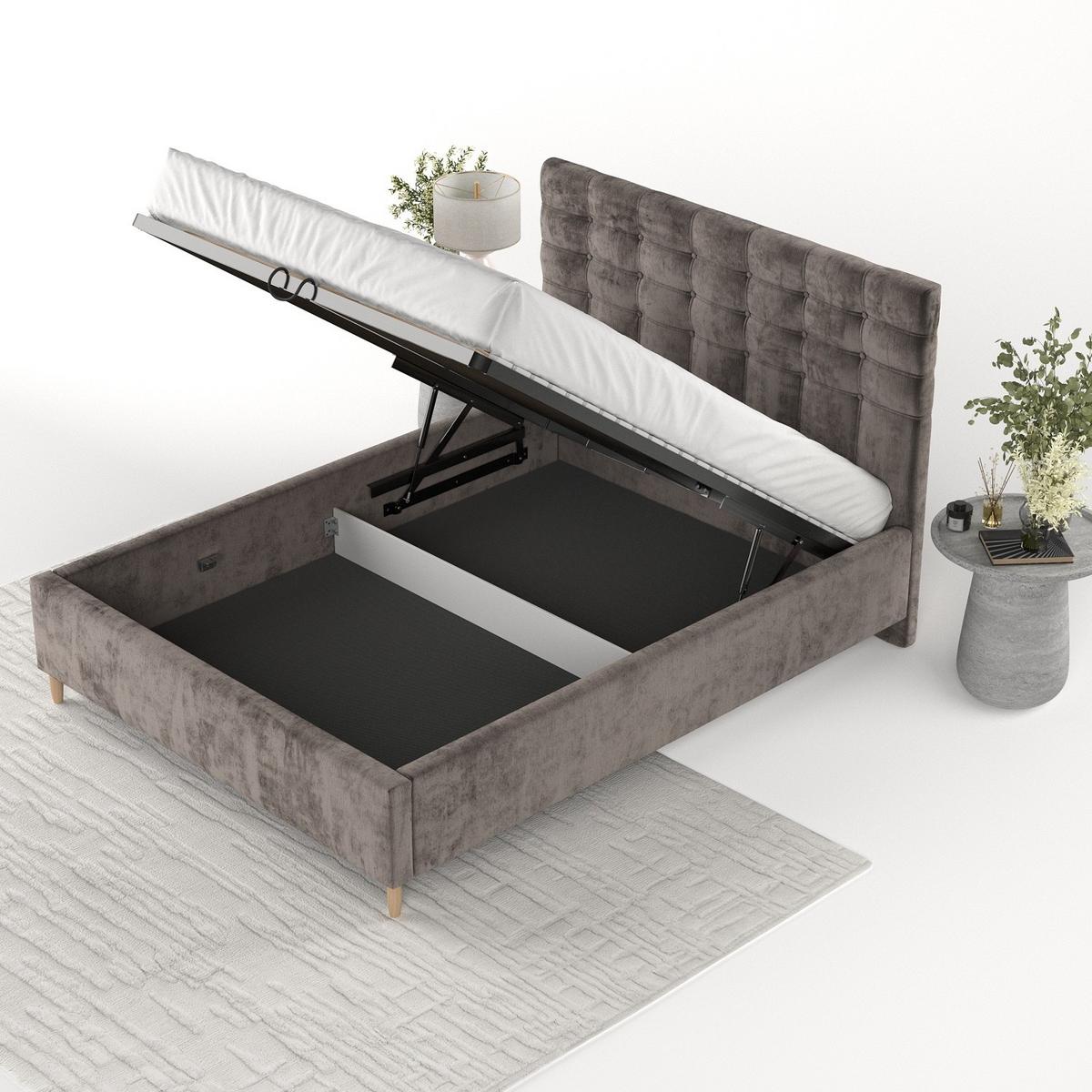 POLSTERBETT Soma 160/200 cm Braun im Lotta Stoff - Naturfarben/Braun, Holz/Holzwerkstoff (160/200cm) - AltaBeds