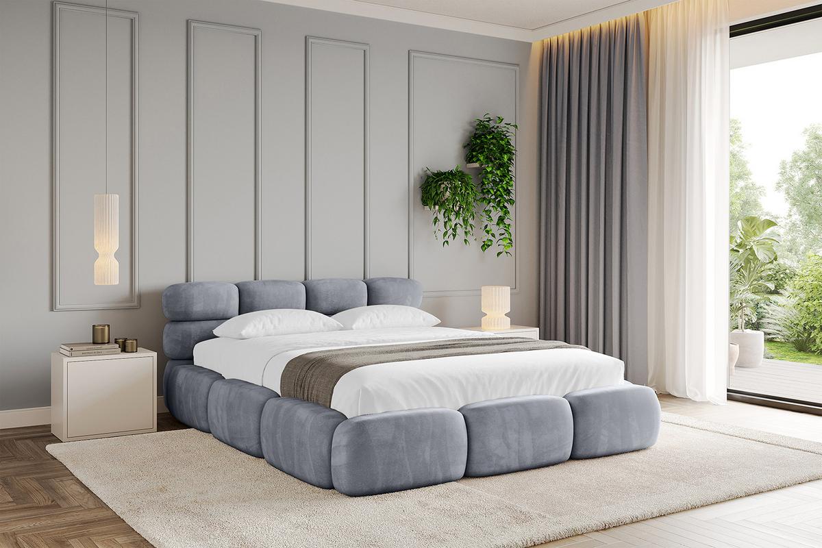 POLSTERBETT mit Bettkasten und Lattenrost, Boxbett ohne Matratze - NOMA 140x200 Grau - Grau, Holzwerkstoff/Textil (140/200cm) - ALTDECOR