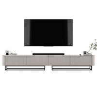 TV-LOWBOARD 2er-Set Aurora Kaschmir matt 280 cm mit Metallrahmen - Kaschmir/Schwarz, Holzwerkstoff/Metall (280/44/35cm) - Meble Lindner