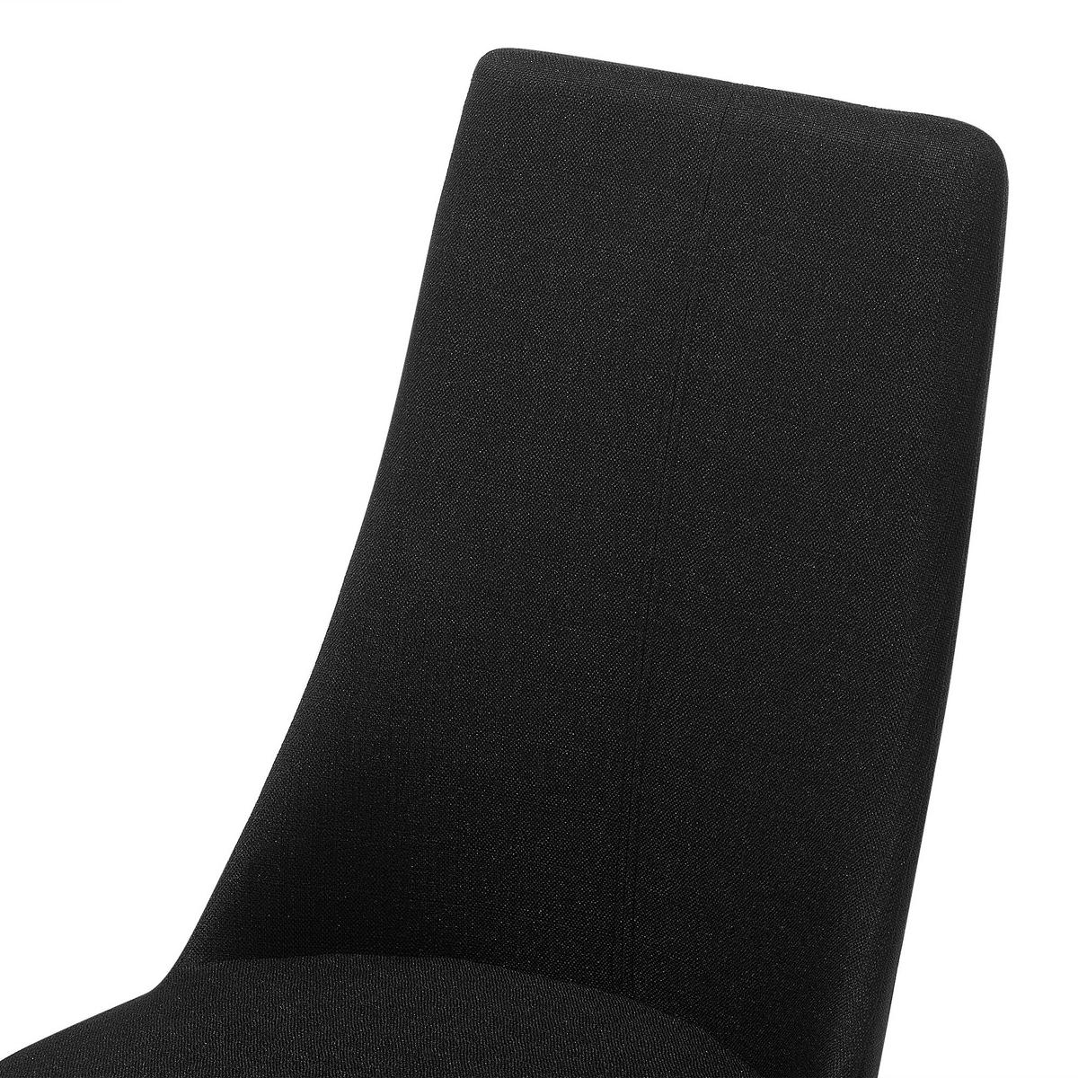 ESSZIMMERSTUHL 2er-Set Polsterbezug Schwarz Clayton - Schwarz, Textil/Metall (47/96/58cm) - Beliani