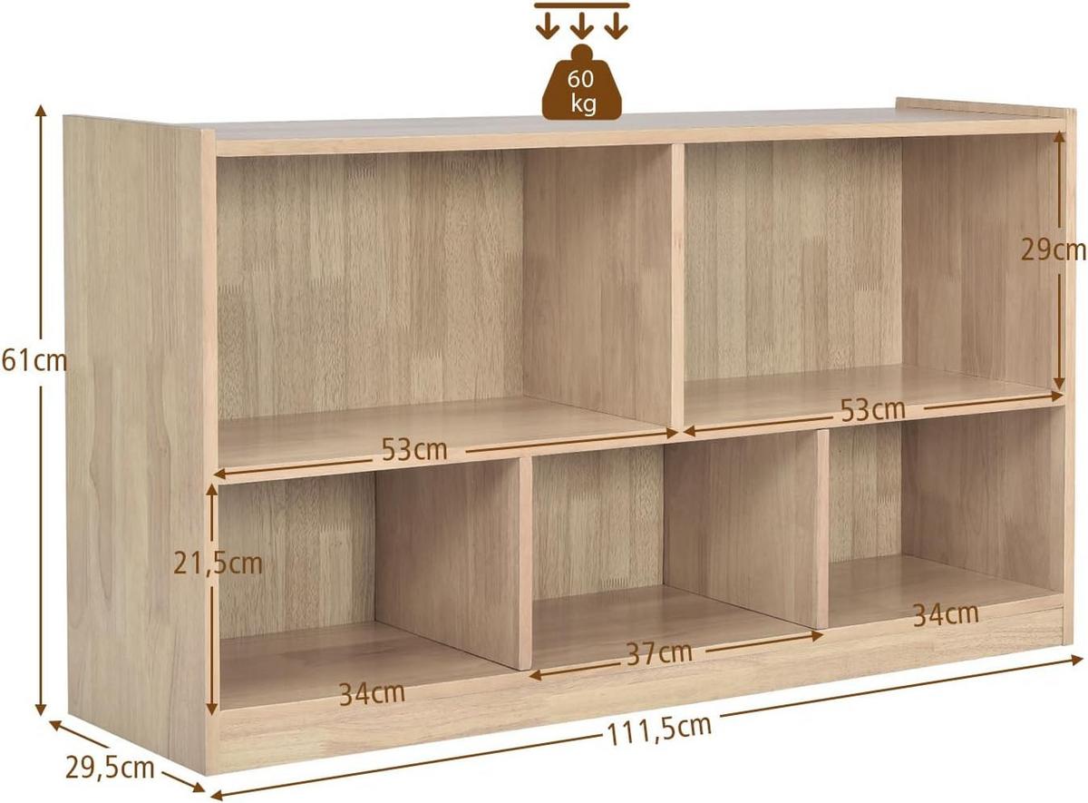 SPIELZEUGSCHRANK Kinder Holz - Apfelbaumfarben, Holz (111/62/30cm) - COSTWAY