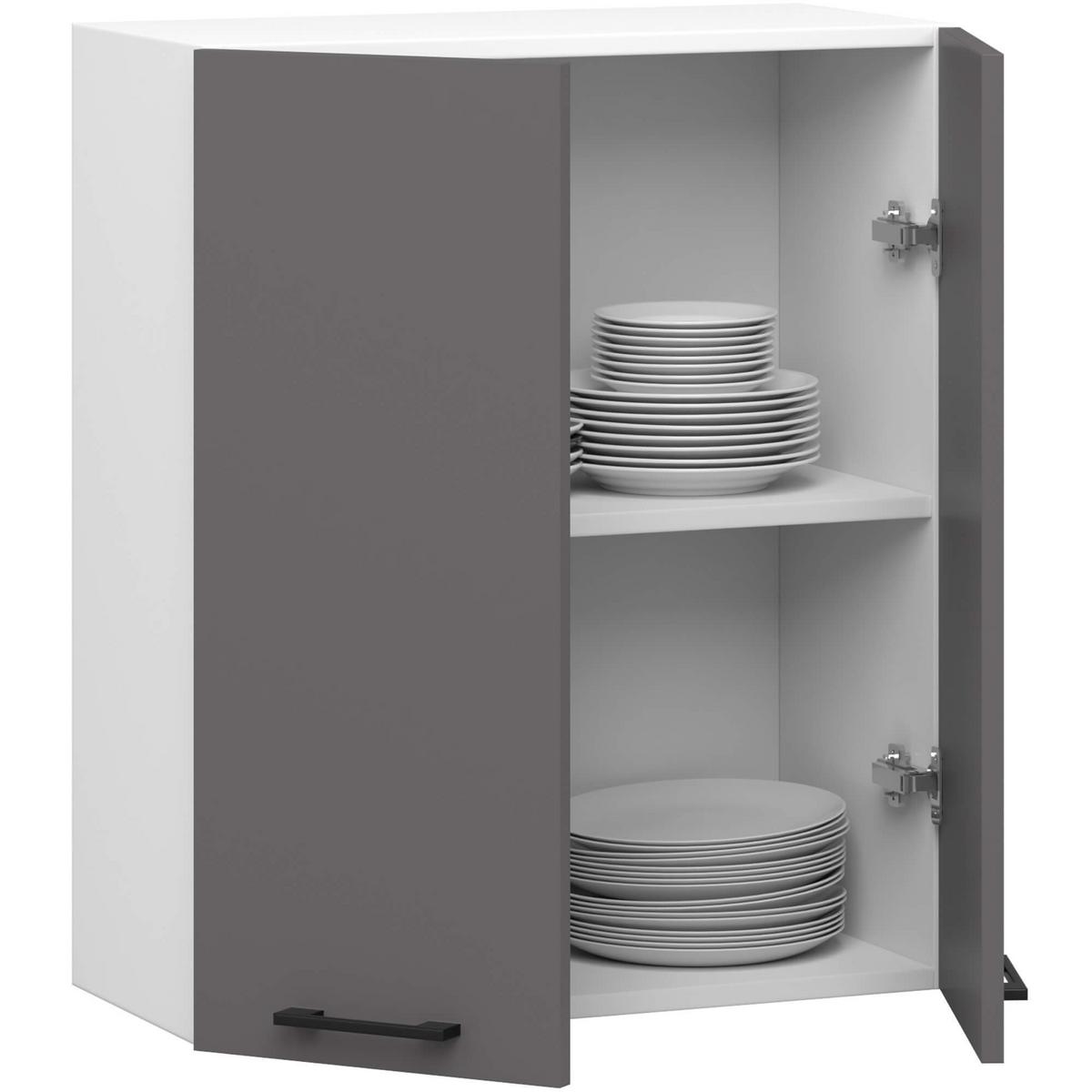 HÄNGESCHRANK Weiß, Graphit Grau 72/60/30 - Dunkelgrau/Weiß, Holzwerkstoff (60/72/30cm) - RAUMHIRSCH FURNITURE