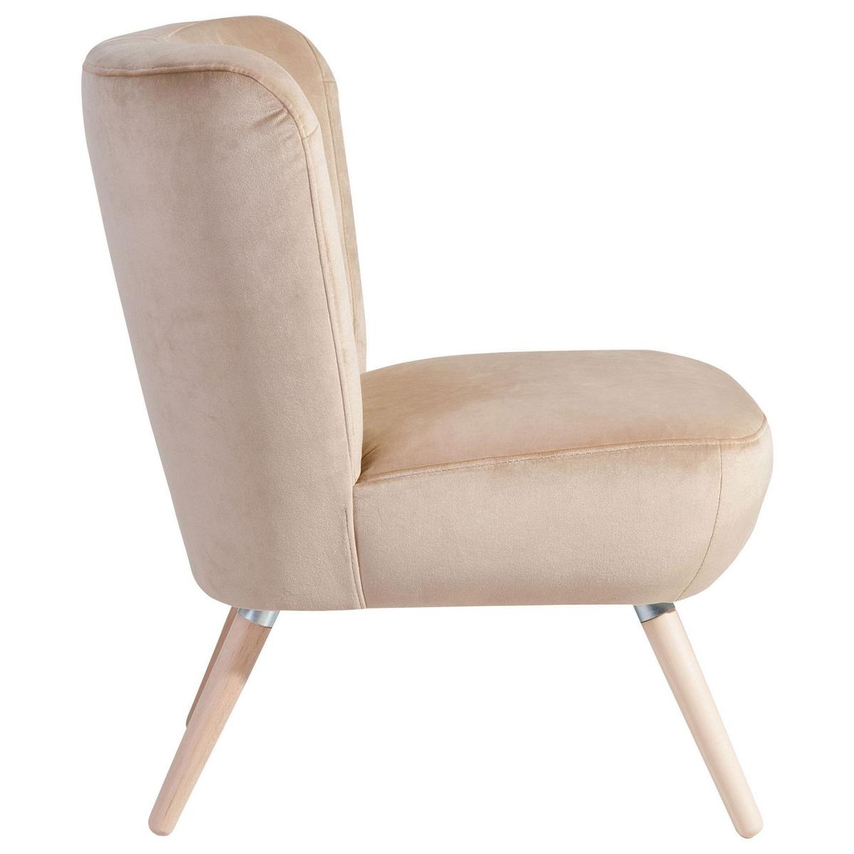 SESSEL Kassi Bezug Samtvelours Buche natur / sand - Sandfarben, Kunststoff (69/80/68cm) - 58aufmkessel