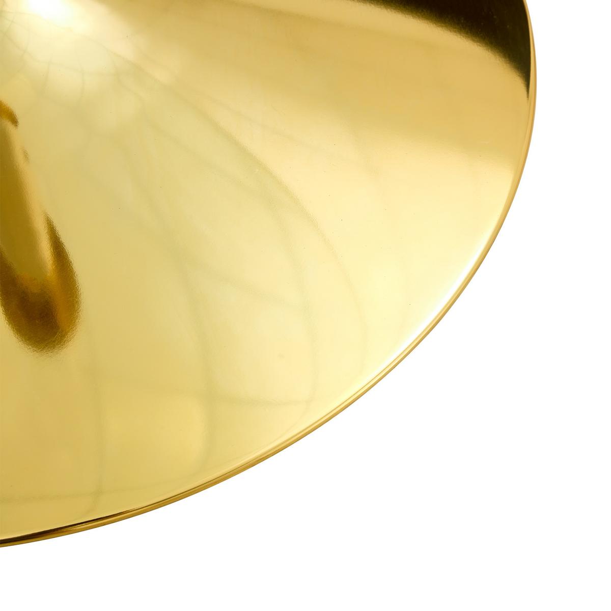 BARTISCH runder glas & gold Ø 89 cm mit trompetenfuß - Goldfarben, Glas (89/89/92cm) - Urban Meuble